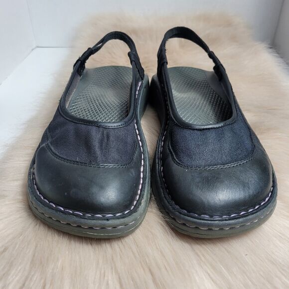 Chaco Devotee Womens  Black Leather Canvas Slingback Closed Toe Sandals Shoes - Picture 2 of 7